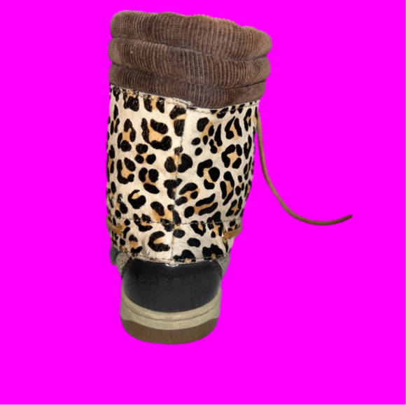 Sperry TopSider Size 7 Hikerfish Ankle Boot Leopard Print Lace Up Boot - Picture 4 of 9